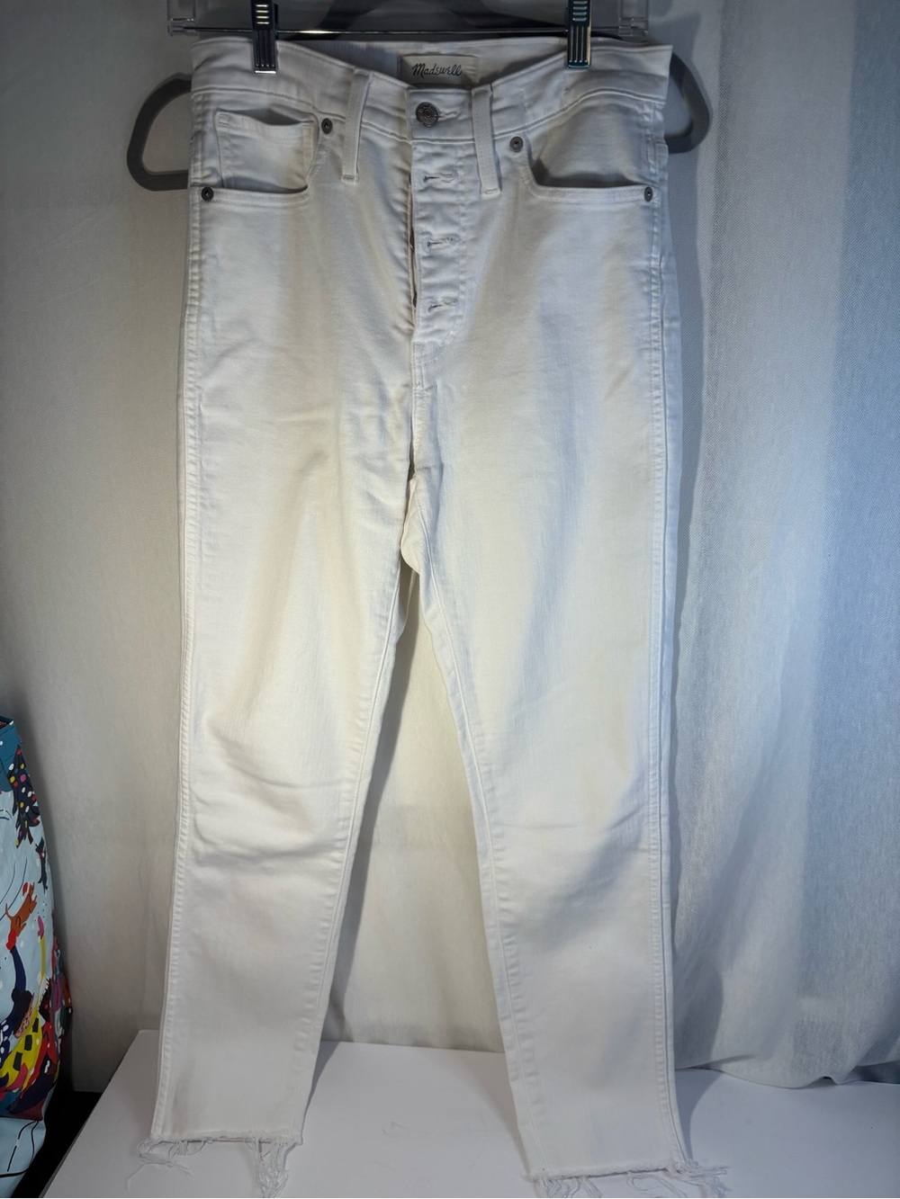 Madewell womenβs 10β High-Rise skinny crop size 28 jeans White